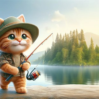 Cat in the fish logo