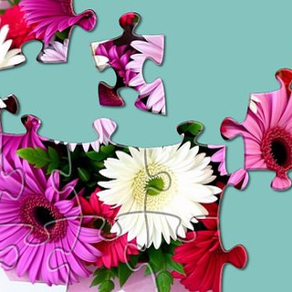 Relax puzzles. Flowers logo